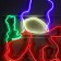 Neon figure "Snowman", 48 × 60 cm, 448 LED, 220 V, glow warm white/blue/green/red