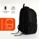 Youth backpack on a zipper, 4 pockets, black color/orange