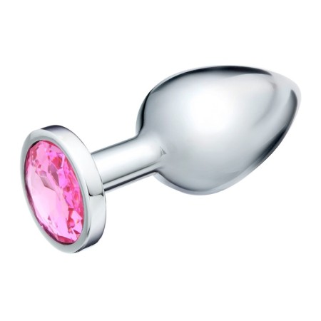 Anal traffic jams, silver, pink crystal, d = 34 mm