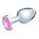 Anal traffic jams, silver, pink crystal, d = 34 mm