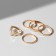 Ring set 5 pieces "grace", size mix, color gold