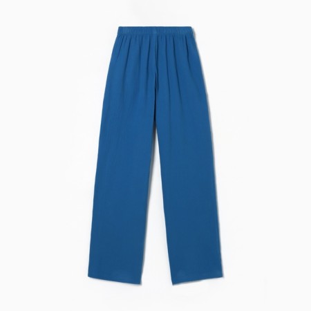 Women's trousers, free cut MIST MUSLIN size XS, col. blue-9