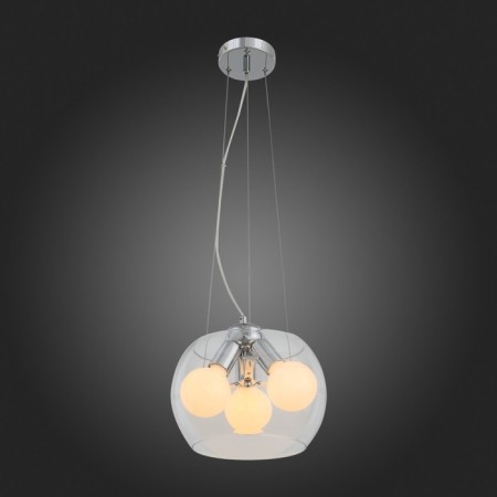 Suspension lamp ST LUCE. SL512.103.03. Uvo. 3x60 watts, E27 Globe, 30x30x20 cm, chromium color-7