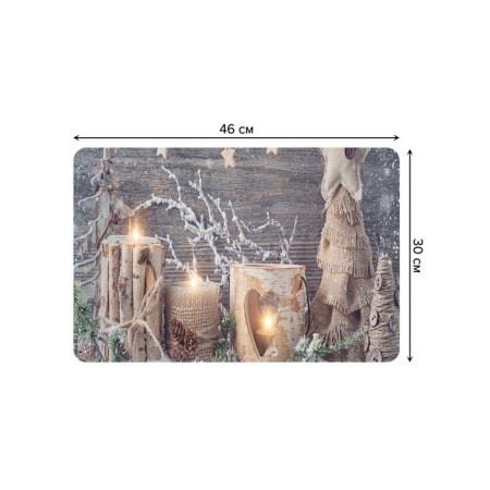 A set of napkins for setting the New Year's candles table, rectangular, rounded edges, size 30x46 cm, 4 pcs-2