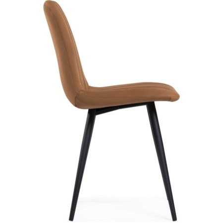 Stool on a metal frame Dani metal/velor, black/orange 43x48x85 cm-2