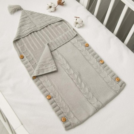 Knitted envelope, size 72x36 cm, gray color-2