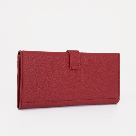 Women's wallet on the button, red color-1