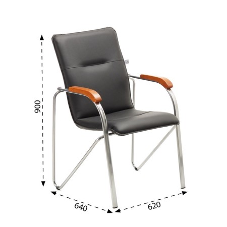 Samba eco -leather chair black, chrome paint-1
