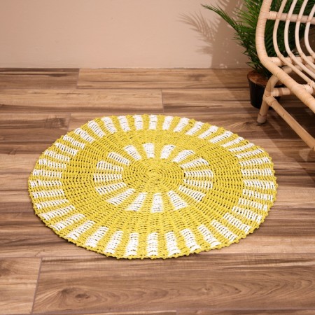 Wicker rug round 80 cm