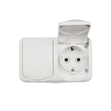 Horizontal Block 2 Mini OG IP54 with grounding, o/y, white kranz-2