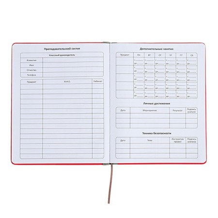 Universal diary for grades 1-11 Excellence, solid cover of artificial leather, silkography, lies, 48 ​​sheets, pink-4