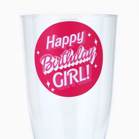 A set of plastic glasses for champagne "Birthday Girl", 150 ml-2