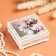 Casket "Flowers in a vase", white, 10 × 10 cm, lacquer miniature