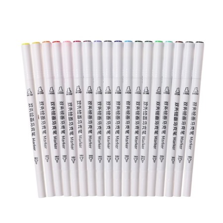 A set of markers, 18 colors, bilateral, bullet and mowed tips-2