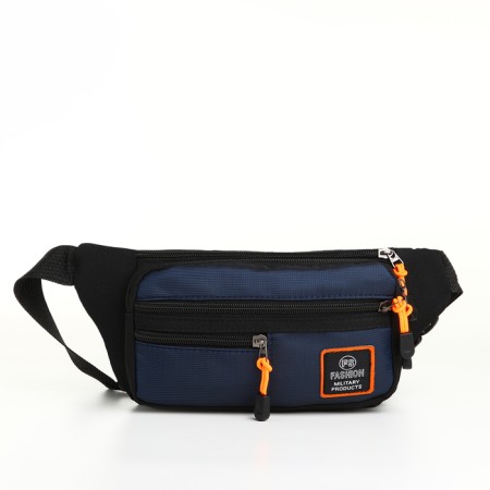Lightning waist bag, 3 outer pockets, blue/black color-2