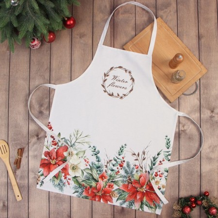Apron Ethel "Poinsia" 60x70 cm, 100% cotton, sarzha 190 g/m2-2