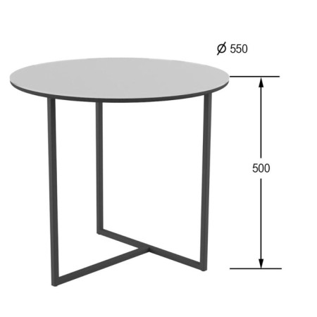 Coffee table "Albano Glass", 550 × 550 × 500 mm, white color Lacobel-2