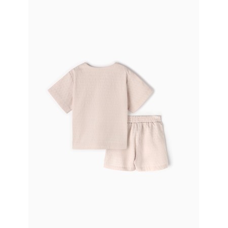 Kit for children (T-shirt, shorts) minku, beige color, height 86-92 cm-5
