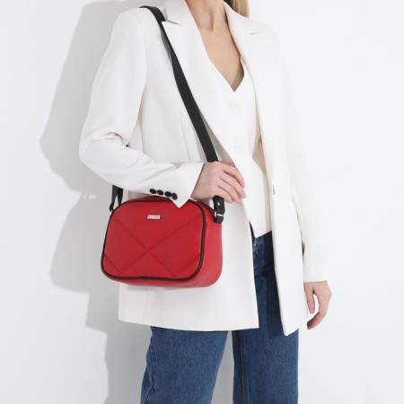 Bag Cross-Bodi "Salome" with lightning, external pocket, red color-4