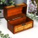Casket wood chest "Wanderer map" 10.5x15x9 cm