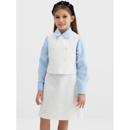 WHITE for Girls, Minaku: Party Dress, white color, height 122 cm-10