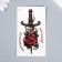 Tattoo on the body color "Dagger and rose - beauty is immortal" 10.5x6 cm