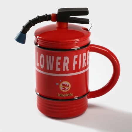 Ceramic Lover Fire mug, 480 ml, red color