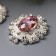 Decor for creativity Metal "Medallion Patal" light pink crystal set 2 pcs 2.6x2.4 cm 10714