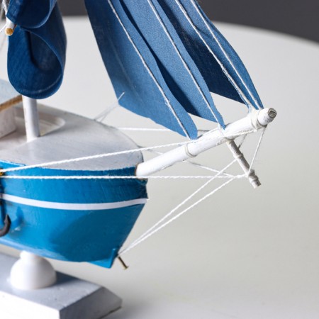 The ship souvenir average "Alida", Blue sides with strip, Blue sails, 32x31.5x5.5 cm-3
