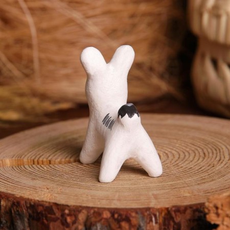 Souvenir "Bunny", white, gray, 3.5 × 4 × 5.5 cm, Kargopol toy, mix-6