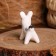 Souvenir "Bunny", white, gray, 3.5 × 4 × 5.5 cm, Kargopol toy, mix