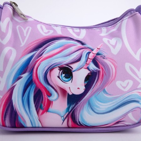 Children's bag for a girl, textile, “Magic Unicorn”, 4 cm x 17 cm x 13 cm-3