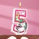 Candle in the cake "Unicorn with a ball", number 5, pink, 6.5 cm