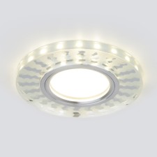 Lumina -integrated lamp with LED lighting Elektrostandard, Wavi, 94x94 mm, G5.3, 4200K, Mirror, White color