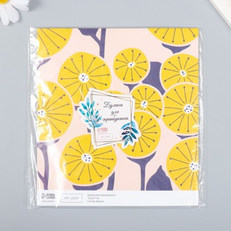Scrapbooking "Yellow Flowers" density 180 g 15.5x17 cm-3