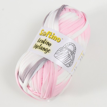 Knitted yarn 95% cotton, 5% elastan "Lentino melange" 100 g 30 m color 30-1