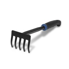 Small straight rakes for the garden, 5 teeth, length 29 cm, metal, combined plastic handle, Greengo