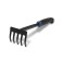 Small straight rakes for the garden, 5 teeth, length 29 cm, metal, combined plastic handle, Greengo