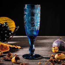 A glass of glass for champagne Magistro “Largo”, 180 ml, 7 × 19.7 cm, blue color