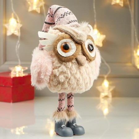 Interior doll "owl in a pink cap and in hetras" 40x10x18 cm-1