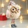 Interior doll "owl in a pink cap and in hetras" 40x10x18 cm