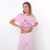Female set (T -shirt/pants), pink color, size 52