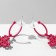 Emall earrings "cross" openwork, matte pink color