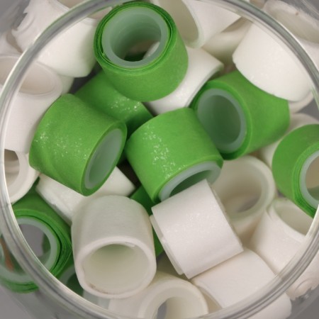Glue tape plastic in the jar "White and Green" NR 40 pcs 1.2 cm, dl. 0.9 m 7x7x9 cm-3