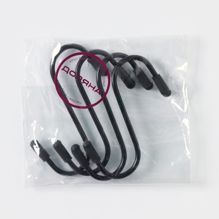 A set of hooks for railing, d = 2 cm, 7 cm, 4 pcs, black color-3