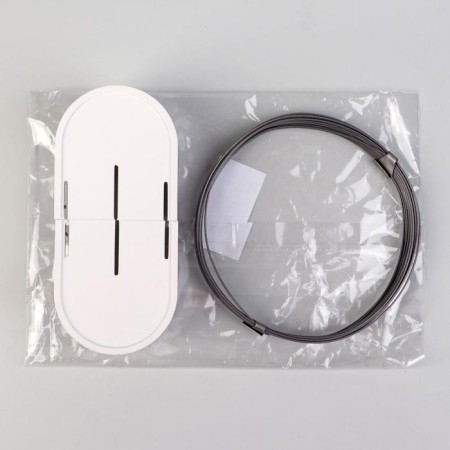 Carnish-string 7 m, with metal clamps, 40 pcs, white color-1
