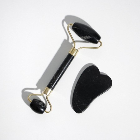 Set of massagers Guasha for the face "love yourself", anthraconite-3