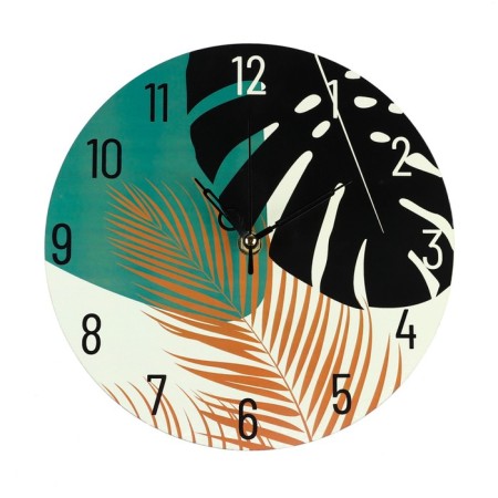 Watching clock, series: interior, "leaves", discrete move, d-23 cm