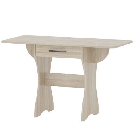Folding table with a drawer, 600 (1200) × 570 × 750 mm, the color of the sonoma oak