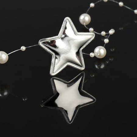 Application "Star", 3.7 × 3.7 cm, 10 pcs, silver color